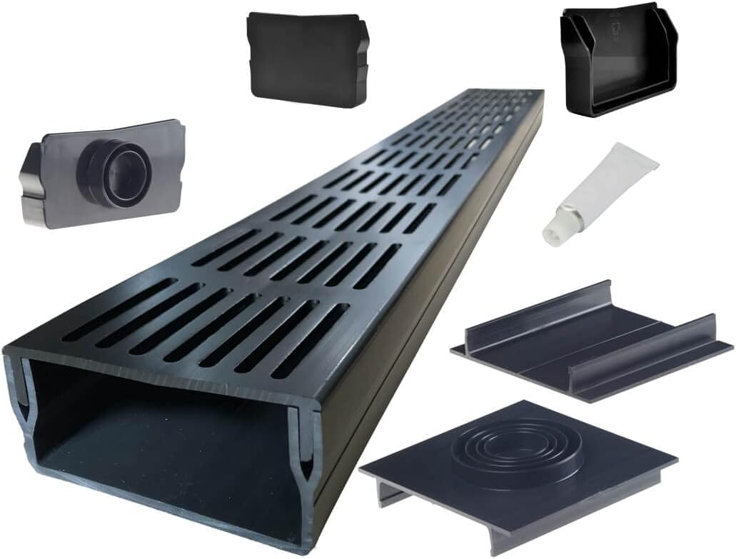 Alu-Entwässerungsrinne 100cm Silber - Slimline Für Terrasse & Garten