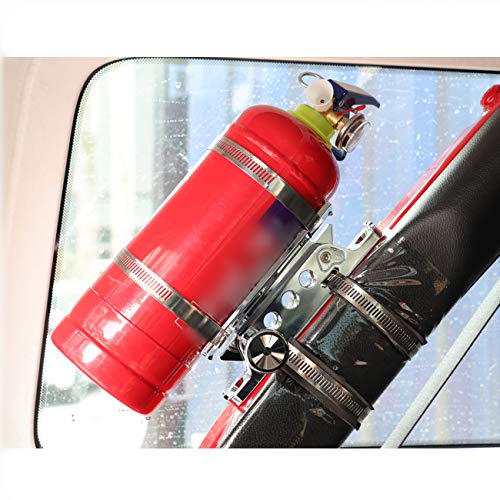 (1 Year Warranty) Chrome Quick Release Adjustable Fire Extinguisher Mount for Jeep Wrangler UTV Polaris RZR Ranger Camper Van with Pillar