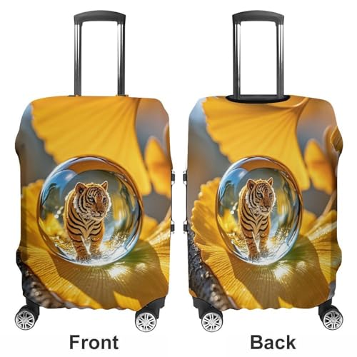 Crystal Tiger Luggage Cover, Elastic Luggage Protector Fits 19-32in Suitcases, Washable & Anti-Scratch Suitcase Cover for Men Women S3
