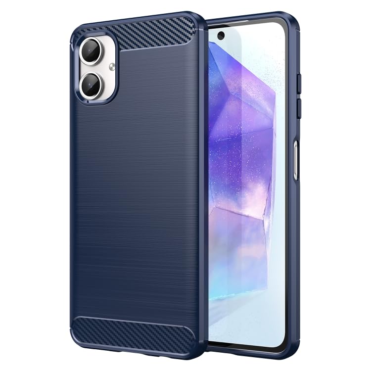 Image of NPRC Hybrid Ultra Slim Protective Case TPU Non-Slip Carbon Fiber Texture Shockproof Case Cover for Samsung Galaxy A06 - Blue