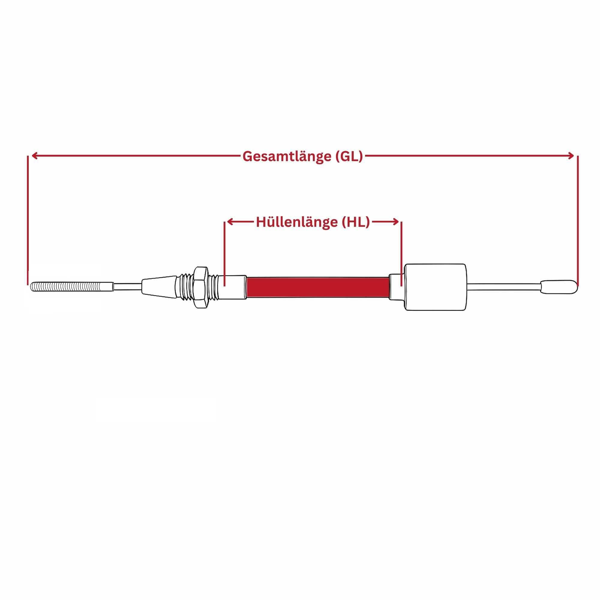 The Drive 2X Bremsseil passend für AL-KO-Radbremse | LONGLIFE | 26mm Glocke u. M8 Gewinde | Bowdenzug Seilzug | (HL: 770mm/GL: 980mm)