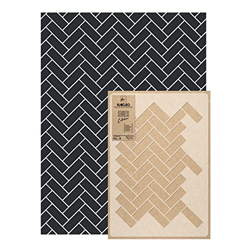 NAKLEO Wall Painting Stencil Large Size, 23,2”x37,4” Herringbone Tile Chevron