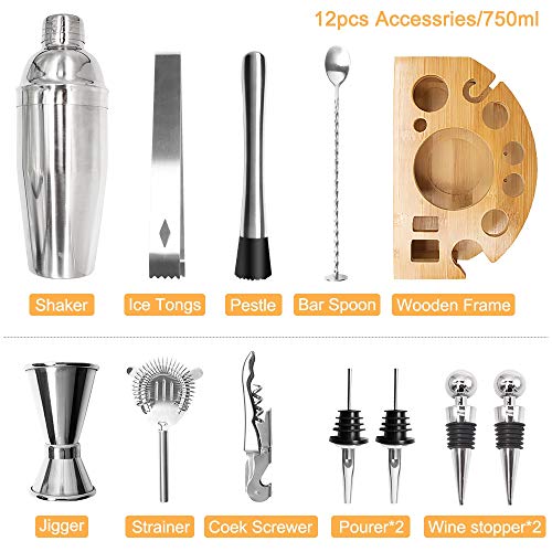 Set Coctelera Bartender Acero Inoxidable 750 ml miniatura 2