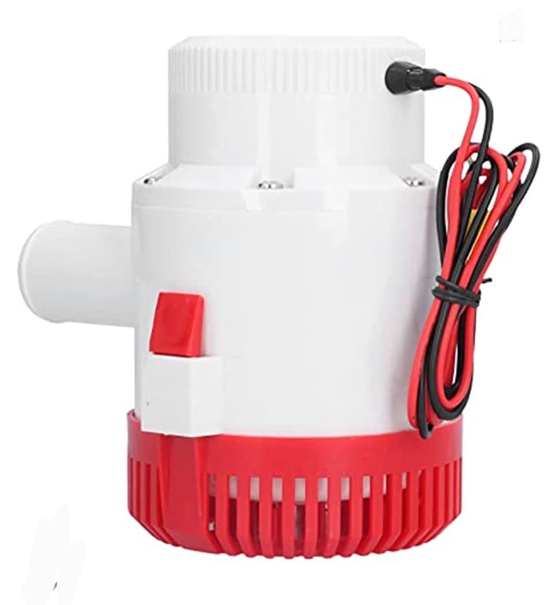 Asian pumps & Machineries 12V DC 3700 GPH Heavy Duty Bilge Pump for marine boat/ship/yacht/solar Non-Automatic submersible water pump White/Red outlet 40mm hose Id