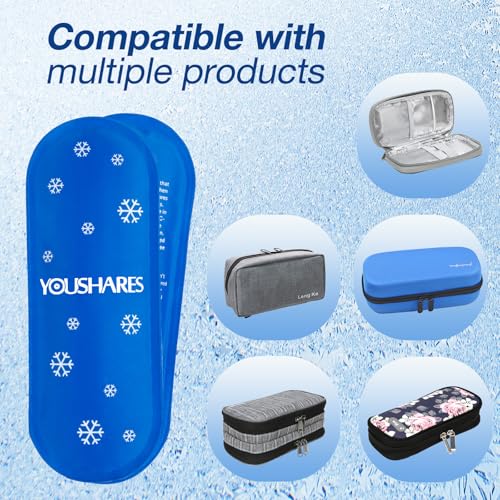 Image of YOUSHARES Diabetes Ice Packs for Insulin Cooler Travel Case - TSA Approved Ice Packs for Diabetic Travel Case, Mini Ice Packs Suitable for Most Insulated Medication Travel Bag（4 Packs）