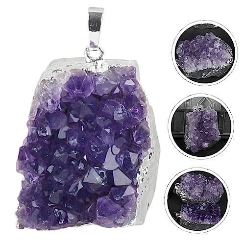 Collier pendentif de cristal Gadpiparty améthyste naturelle pour bijoux DIY - 7