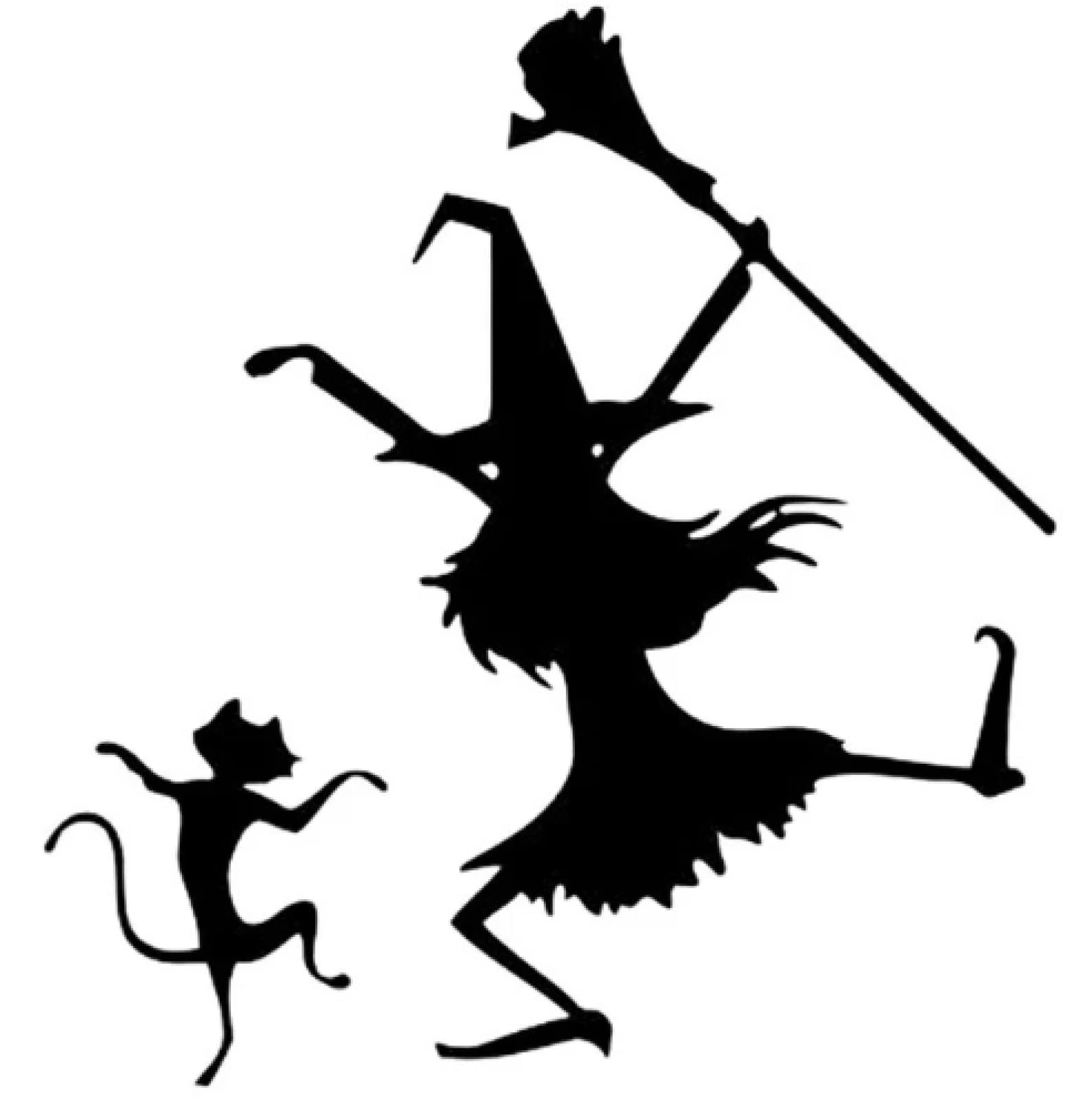CarStickers Dancing Witch Cat Funny Vinyl Decals Car Bumper Car Window Body Decoration Decals Waterproof15cm*14cm