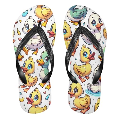 Burbuja Cute Ducks Flip Flops for Women Men, Soft Thong Sandals Rubber Slippers for Pool Beach Essentials