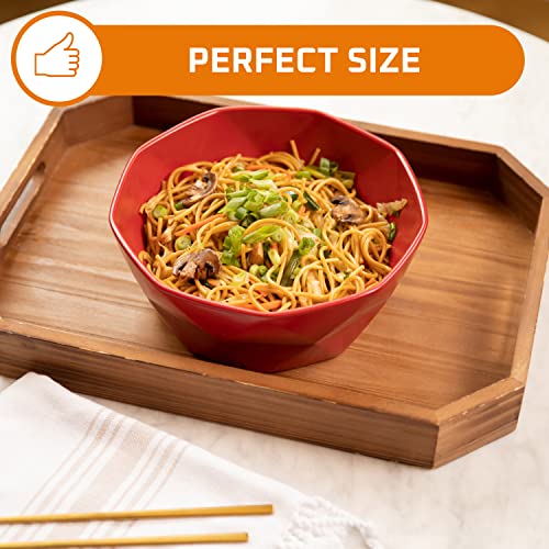 Bruntmor Geometric Ceramic 60 Oz Bowls - Oven To Table Bakeware Bowls - Elegant Matte Serving Bowls For Soup, Cereal, Salads, Pasta, Dessert & Snack Bowls - Oven Safe Bake And Serve Bowls, (8.5 Inch) #TOP4