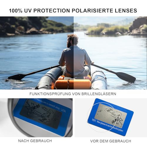 Glapeame Polarisierte-Sonnenbrille-Herren-Halbrahmen-Sonnenbrillen-Damen-Sunglasses-Men-Women-Sonnenbrille-Schwarz-UV400 Schutz-Retro-für Outdoor-Camping-Reise,3