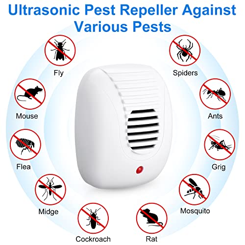 12 Pack Ultrasonic Pest Repeller Electronic Pest Repellent Ultrasonic Plug In Pest Control For Mouse Rodent Ultrasonic Pest Repellents For Indoor Outdoor Insects Spiders Roach, Safe For Human And Pet #TOP3