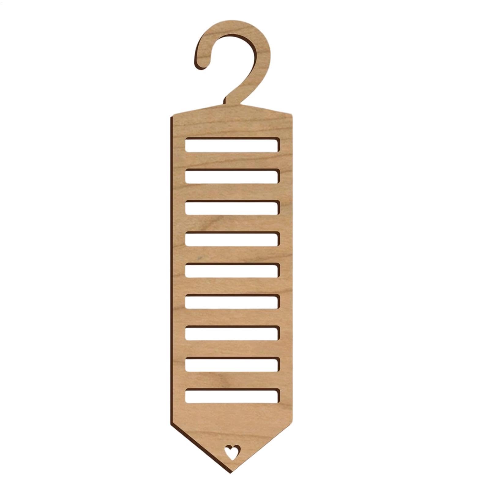 Soporte para corbatas de madera con ganchos antideslizantes