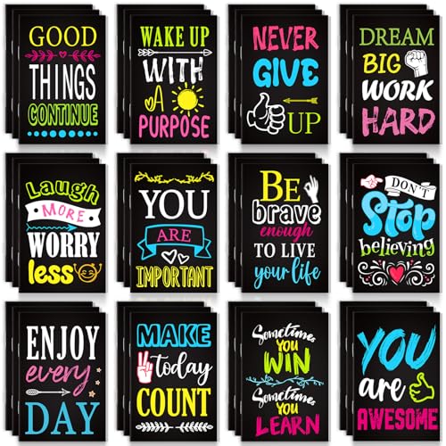 Renbuzhu 36ピース ミニインスピレーションノートブック ギフト まとめ買い - モチベーションを高めるジャーナルポケットメモ帳 感謝の気持ち 卒業 オフィスパーティー用品 (12スタイル)