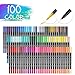 Hethrone Markers for Adult Coloring - 100 Colors Dual Tip Brush Pens Art Markers Set, Fine Tip Markers for Calligraphy Painting Drawing Lettering (100 Colors Black Lion)