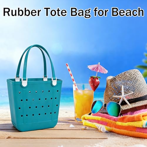Juyeesm Medium Beach Bags, Waterproof Rubber Tote Bag-M,14.5 * 12.8 * 6in by Juyeesm - Used condition - Image 4