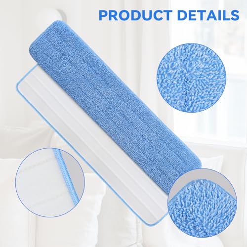 Image of 36 inch Microfiber Pad for Rubbermaid Commercial 36 Inch Mop Head - 8 Pack Replacement Wet & Dry Commercial Reusable Cleaning Mop Refills Fit for Any Microfiber Flat Mop System 36 inch