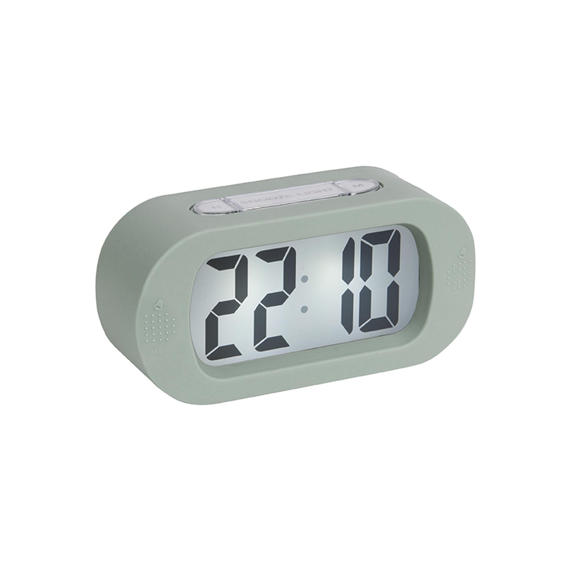 Karlsson KA5753GR Digital Alarm Clock LCD Backlit Gummy Rubberized ABS Green H7 x 5 x 14 cm