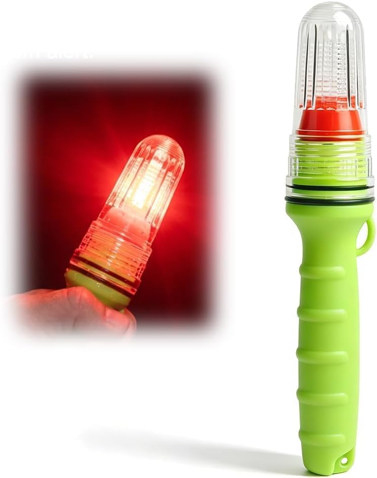 2026 Upgraded LED Electronic Marine Distress Flare, 2.5 Nautical Miles Auto Sensor, Emergency Signal Light for Boats, Fishing Nets, Buoys, Life Rafts (Red, 3pcs)