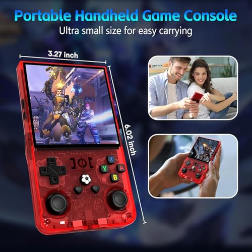 Image of R36MAX Retro Game Console, 4.0 inch Retro Gaming Console with 128GB Memory, Video Game Consoles with 4000mAh Battery and 30+ Emulators, Red