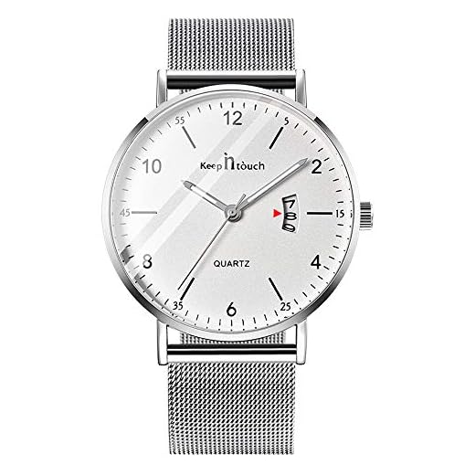 Unendlich U-Reloj de Cuarzo Ultrafino para Hombre Mujer Moda Relojes de Pulsera Casual Impermeable Reloj con Fecha de Acero Inoxidable