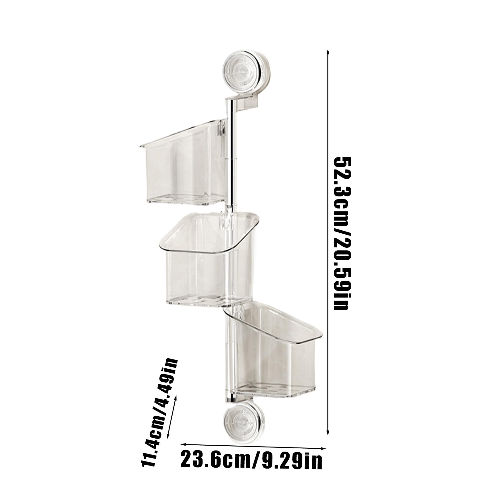 Rotierende Duschregale mit Saugnäpfen, starker Vakuum-Wandnizer, Draina, Badewannen-Caddy Halter, kein Bohren, für Badezimmer und Küche, Fliesen, platzsparendes Design