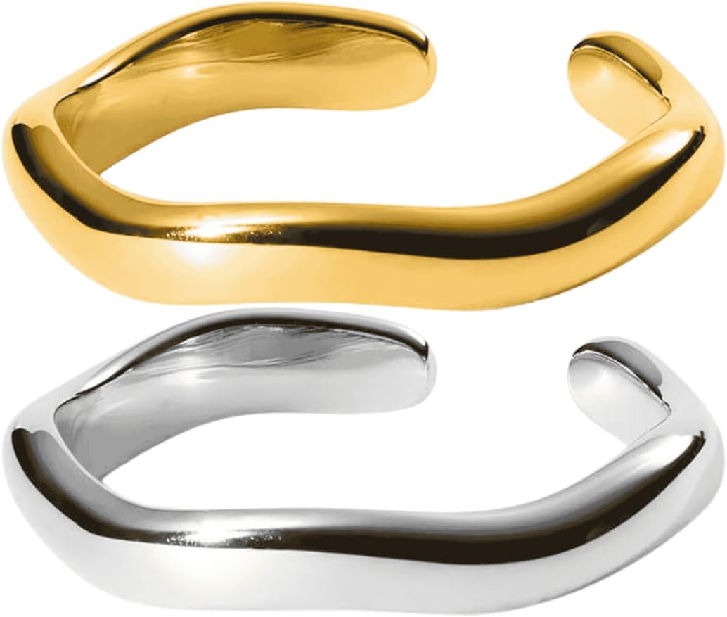 Purelei® Nakuna Ring Set Gold & Silver– stainless steel – Water-resistant anxiety jewelry for women – Fashion jewelry for your individual look
