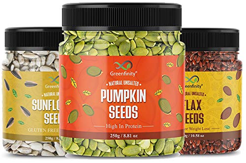GreenFinity Raw Pumpkin 250 gm, Sunflower 250 gm, Flax Seeds 300 gm - 800g (Best Ever Immunity Combo). (B08XNFBWXY) Amazon Price History, Amazon Price Tracker
