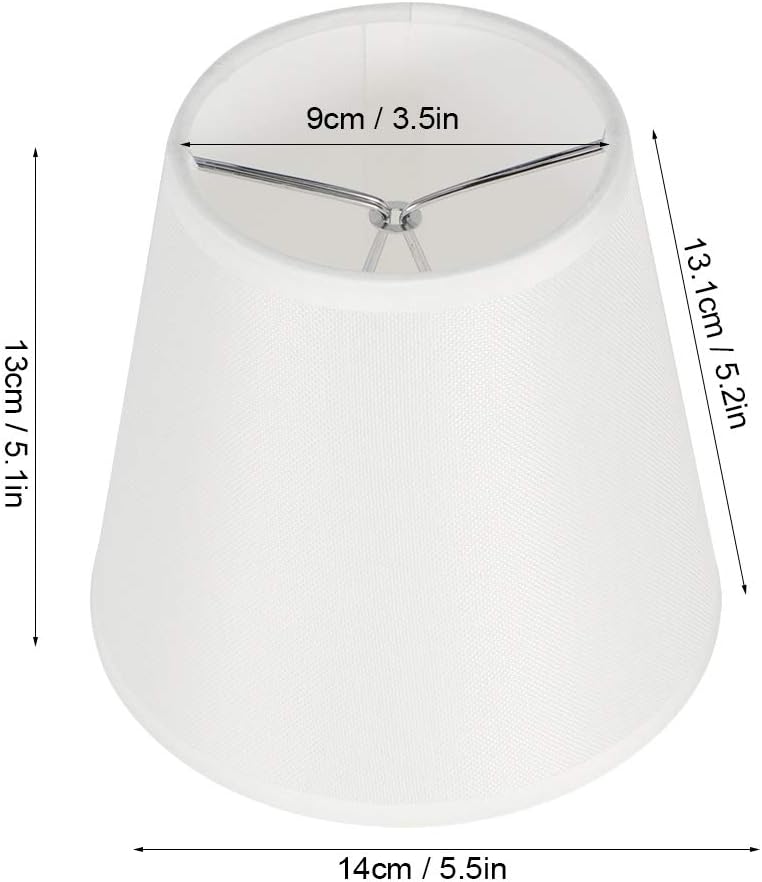 6Pcs Small Lamp Shade, Mini Lampshades Clip On Chandelier for E14 Light Bulb White Modern Fabric Lampshade Table Bedside Wall Lamps Shade Vintage Pendant Light Cover Replacement