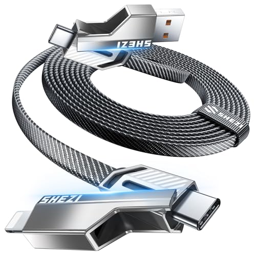 4-in-1 Long USB C Cable 45W 10FT Compatible with Lightning Cable