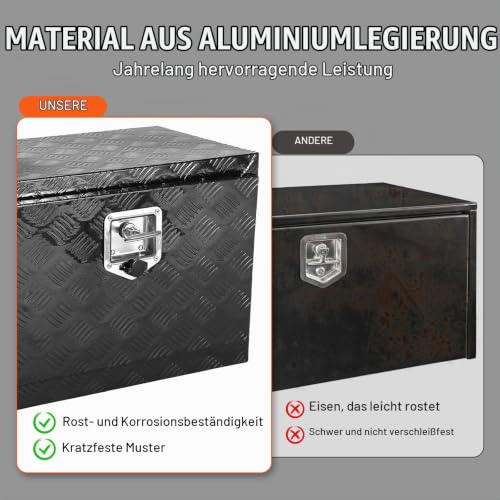 VEVOR Truckbox Werkzeugbox, Unterboden-Anhängerbox, Werkzeugkasten 610 x 355 x 405 mm Pickup-Aufbewahrungsbox, Aluminiumlegierung… – Ansicht 4