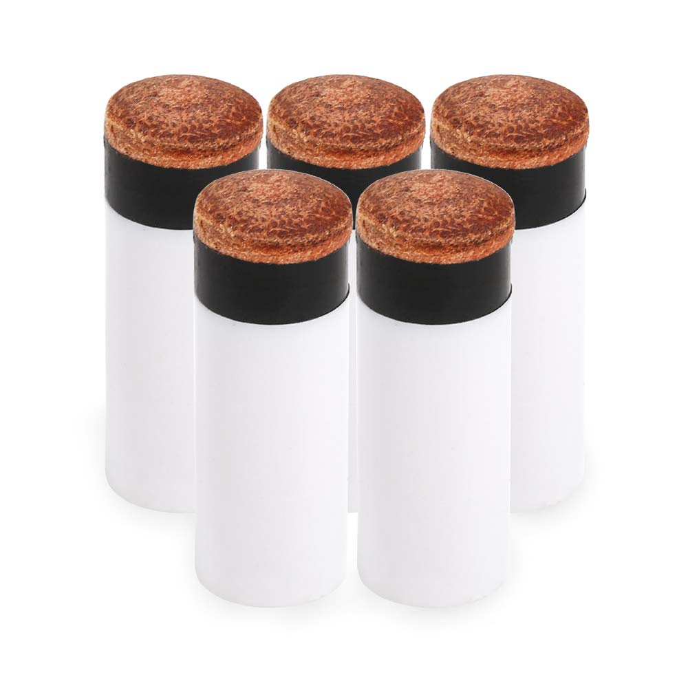 BAGGRA 5PCS Screw-on Tips with Pool Cue Stick Ferrules Billiard Cue Head Replacement 12MM / 13MM