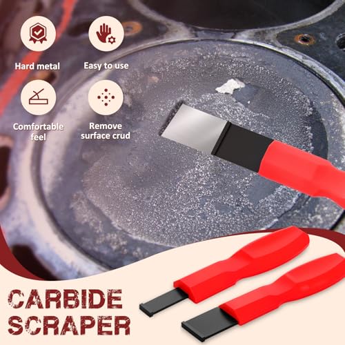 Image of 2pcs Super Carbide Gasket Scraper Tool, 1-1 /4 Inch and 5 /8 Inch Carbide Scraper Set for Metal and Automotive