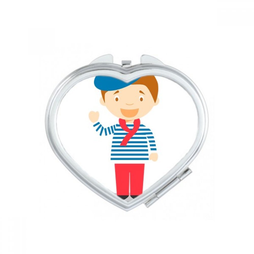 Miroir de poche portable cœur mignon pour les retouches de maquillage rapides en voyage