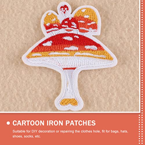 ARTIBETTER 10 Pcs Remendos de Cogumelos Cogumelo Bordado de Ferro Em Remendo Remendos de Natureza Ap