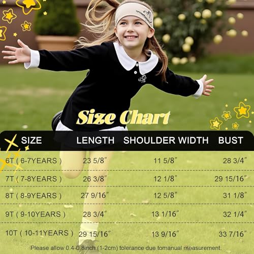Little Bitty Girls Classic Vintage Peter Pan Collar School Uniform Casual Long Sleeve Dress 10-11 Years2