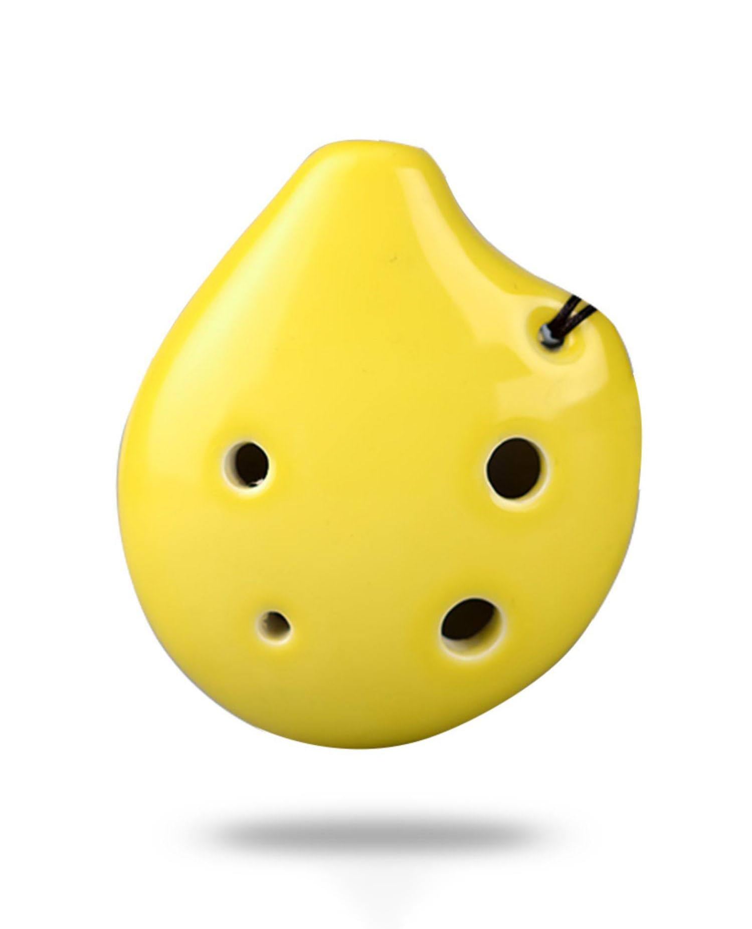 Set Ocarina Strumento Per Principianti Smaltato Giallo Chiave C Per Performance Professionali A 6 Fori