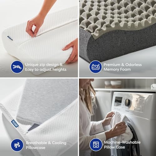 Image of Ecosa Pillow | Supreme Comfort & Support | #1 Pillow for Comfort | Adjustable Height | Best for All Sleep Positions | Machine Washable Cover | 100 Night Sleep Trial