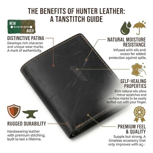 Image of TANSTITCH Slim Leather Wallet || Small,Compact, Minimalist & Thin Wallet || RFID Protected || Front Pocket Carry (Green)
