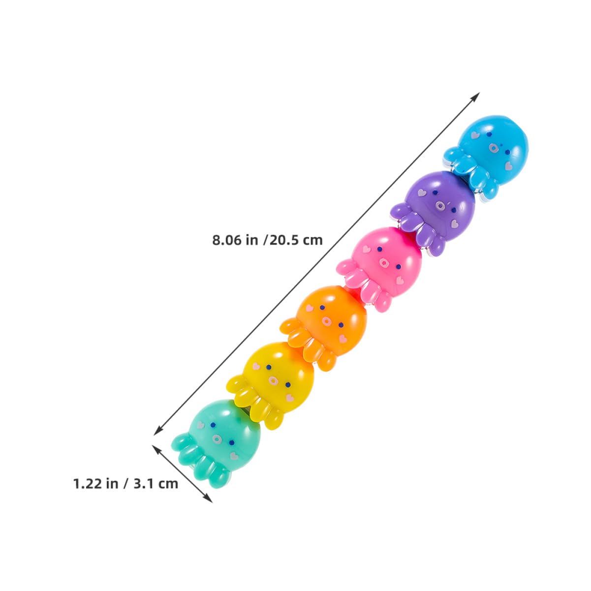 2 Set Mini Evidenziatori Fluorescenti Polpo Penne Impilabili Colorate per Scuola e Ufficio Design Portatile e Sicuro per e Scrittura