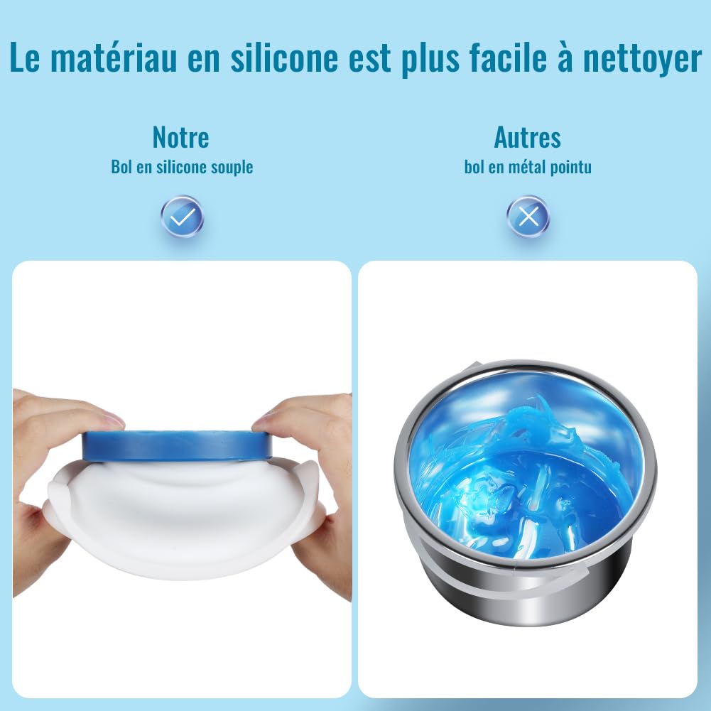 500ML Chauffe Cire, Réglable 30-135°C, Appareil a Cire Chaude Épilation Avec Fonction de Chauffage Différé, Bol en Silicone, Kit Epilation