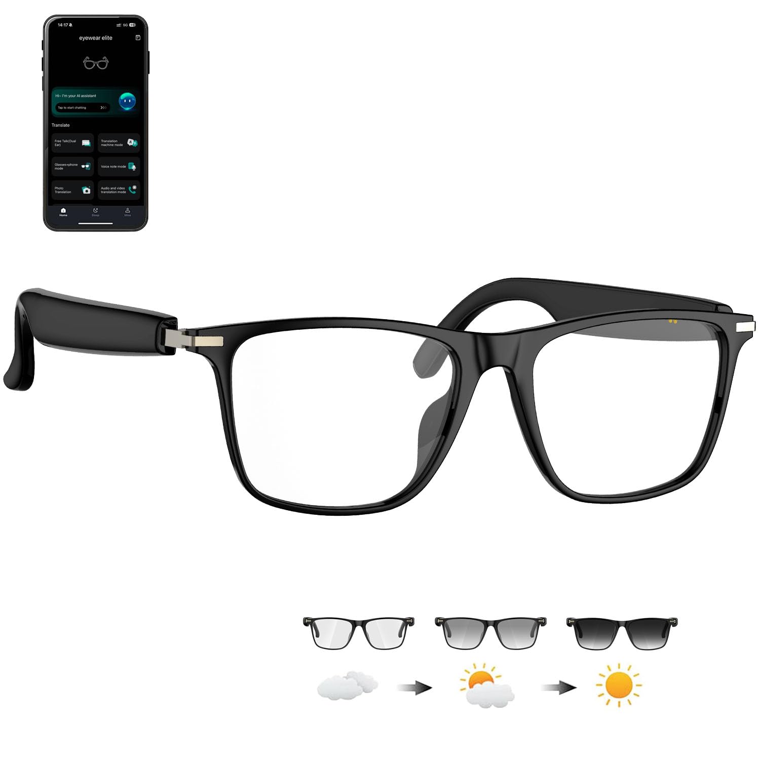 Amazon.com: XOOMEER Ai Smart Glasses, Bluetooth Glasses with 164+