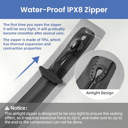 Image of BAGAIL TPU Vacuum Bag for Travel, Reusable Compression Bag with IPX8 Waterproof Zipper, Save Space for Suitcase, Backpack and Carry on (Cream, ExtraLarge, With Pump)