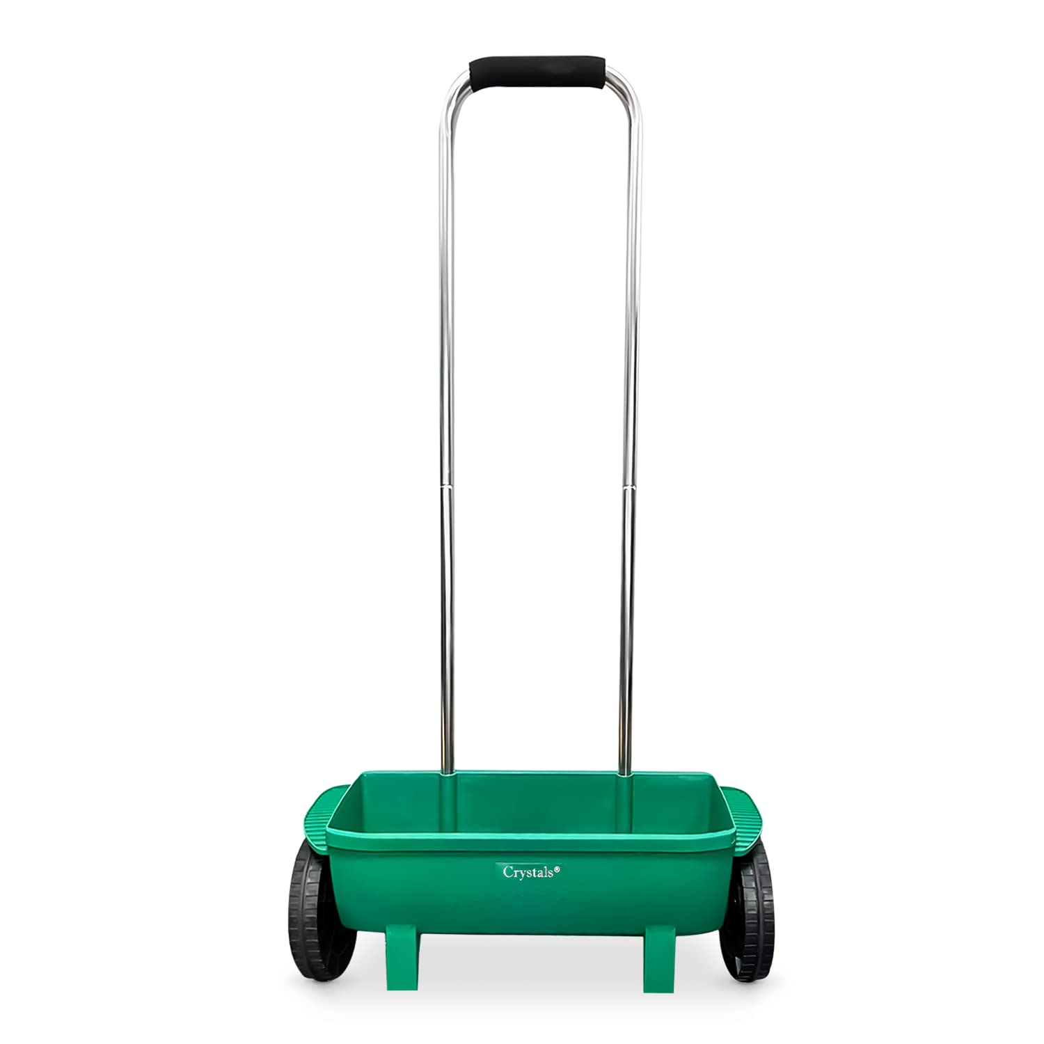 Crystals 12L Lawn & Grass Seed Spreader | Garden Fertiliser & Weed Spreader with Adjustable Settings | Large Wheel Grass Seed Spreader for Even Coverage | Perfect for Lawn Feed (12L Seeds Spreader)
