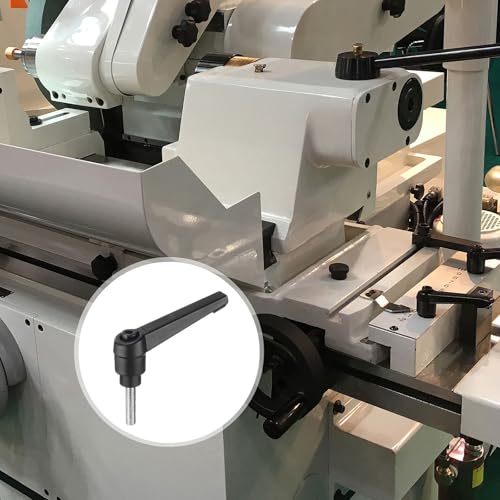 Image of uxcell Adjustable Clamping Lever Handle M5 x 20mm Metric 304 Stainless Steel Male Threaded Stud Hand Knobs Push Button Ratchet Rotating Screw Handles Bolts with Locking Lever Black