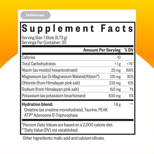 Image of Seeking Health Optimal Electrolyte Sticks - Electrolyte Drink for Hydration, Heart & Muscle Recovery† Support - Supports Active Lifestyle - Vegan, Gluten-Free & Non-GMO - Unflavored, 30 Sticks
