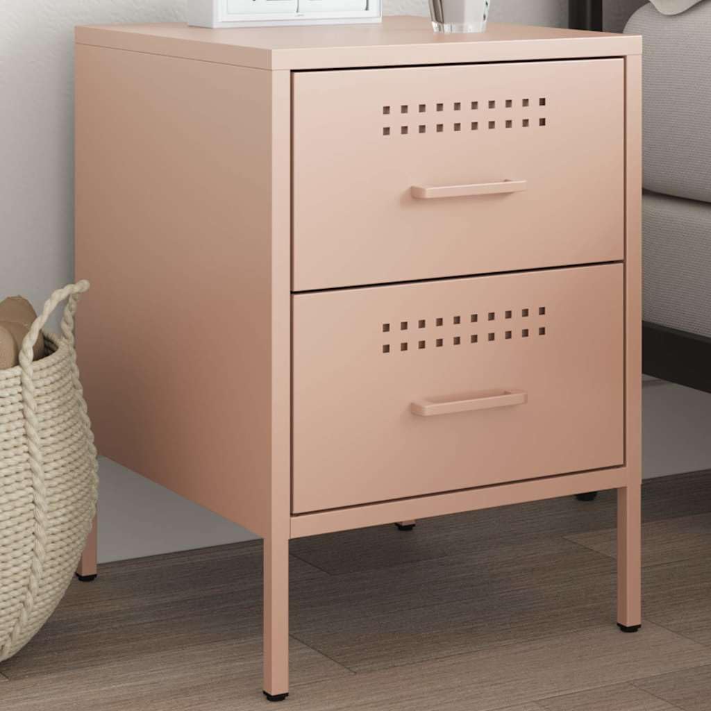 Style Industriel Moderne pour la Table de Chevet Rose en Acier Premium