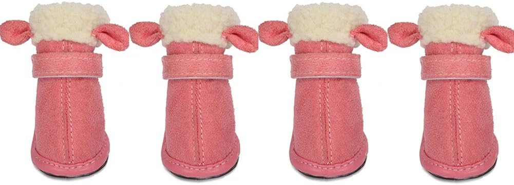 Boots for Dogs Paws Winter Shoes with Anti-Slip Sole and Skid-Proof Outdoor Snow Shoes for Medium to Small Pet (B 4#)