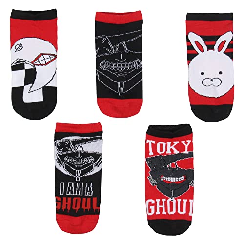 Bioworld Tokyo Ghoul Socks Adult Masks Anime No Show Mix And Match Ankle Socks 5 Pairs