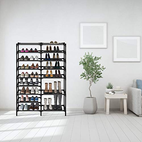 SHOWIN 9 Tiers Shoe Rack, Large Shoe Storage Organizer for 30-40Pairs, Waterproof Fabric Shoe Storage Cabinet Space Saving Shoe Shelf (9Ties)