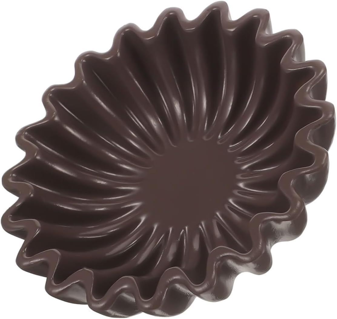 jojofuny Decorative Bowl with Scalloped Edges Black 10in X 10in X 2.5in Jewelry Holder Snack Container Key Storage Bowl for Living Room Console Table Home Décor